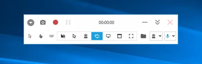 After adjusting these preferences, users will have access to a floating toolbar that includes buttons for actions such as starting or ending recording, as well as additional features.